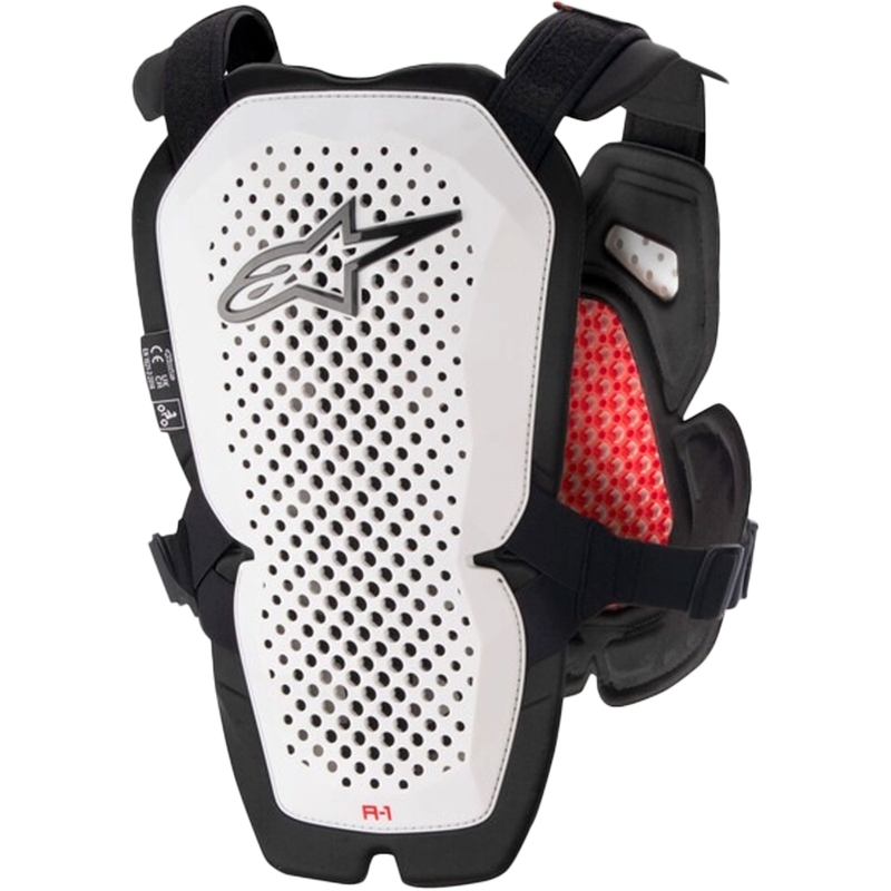 Alpinestars A-1 PRO alb-negru-roșu protector de piept A-1 PRO alb-negru-roșu