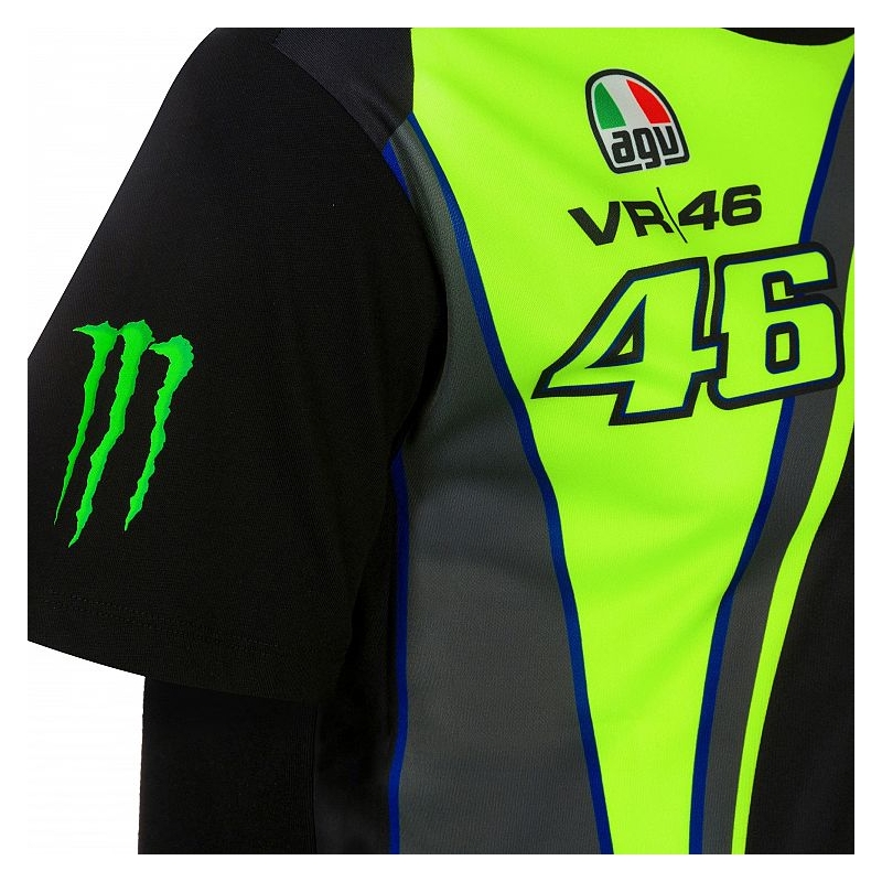 Tricou VR46 Valentino Rossi REPLIKA MONSTER negru și galben