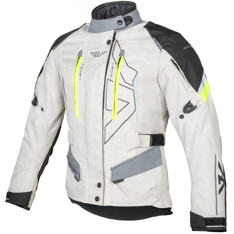 Geacă motociclistă pentru femei Ayrton Teressa II crem-fluo galben-gri-negru