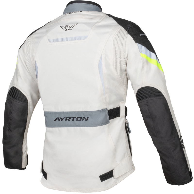 Geacă motociclistă pentru femei Ayrton Teressa II crem-fluo galben-gri-negru