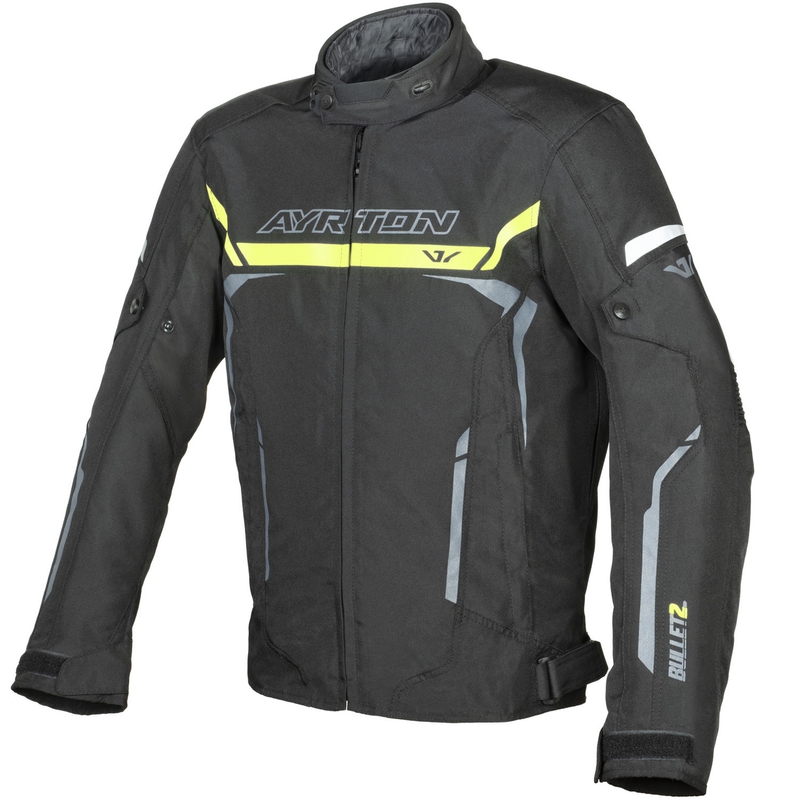 Geacă de motocicletă Ayrton Bullet II negru-galben fluo-gri