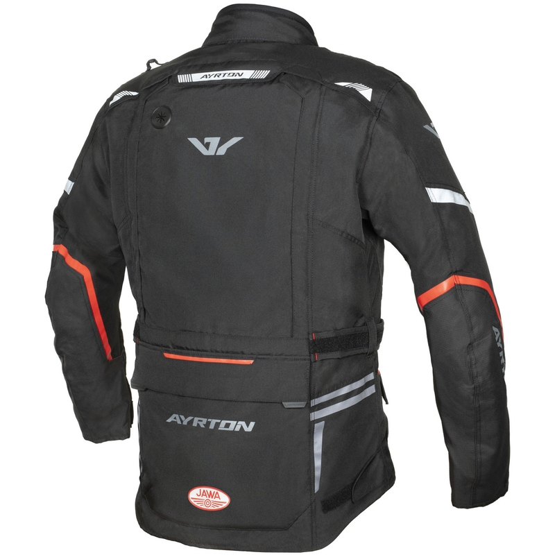 Geacă de motocicletă Ayrton Trail Jawa negru-roșu