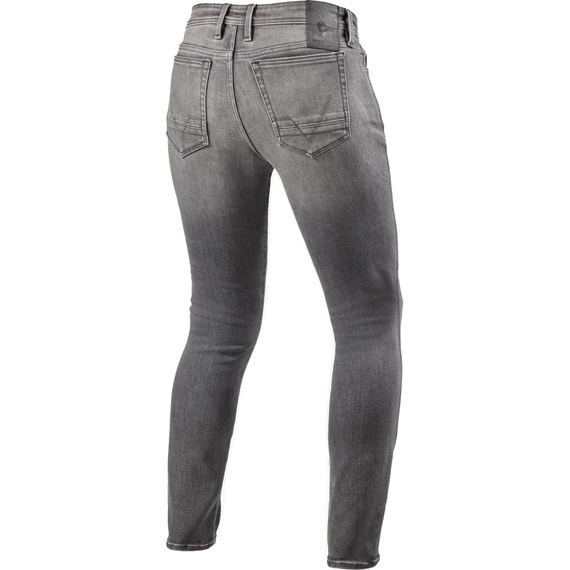 Blugi motocicletă Revit Piston 3 Skinny Extra Cropped gri spălat