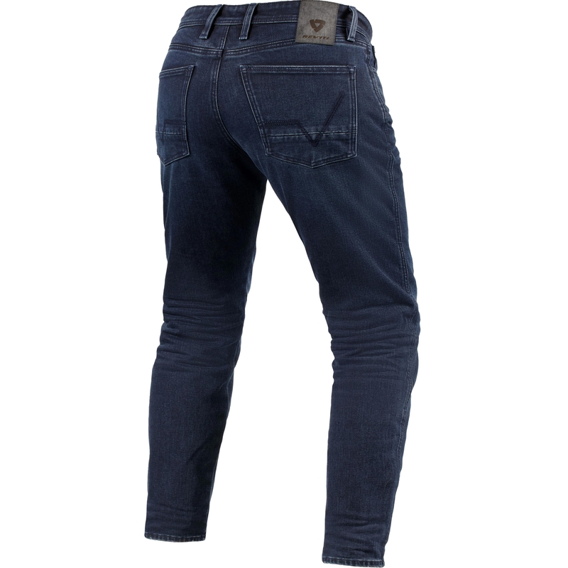 Blugi motocicletă Revit Ortes TF Extra Cropped, spălați, albastru închis-negru