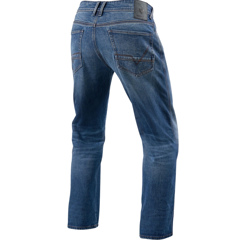 Blugi motocicletă Revit Philly 3 LF Extra Cropped, albastru spălat