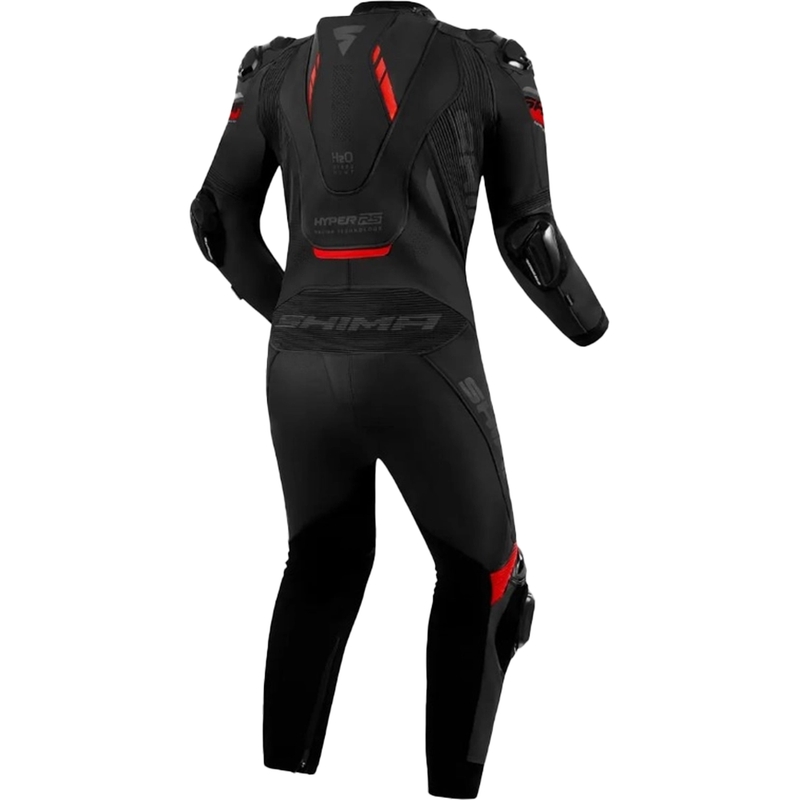 Costum moto din piele Shima Hyper-RS negru-rosu