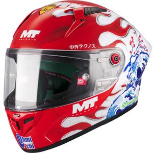 Cască integrală pentru motocicletă KRE + S Yamanaka A5 roșu-alb