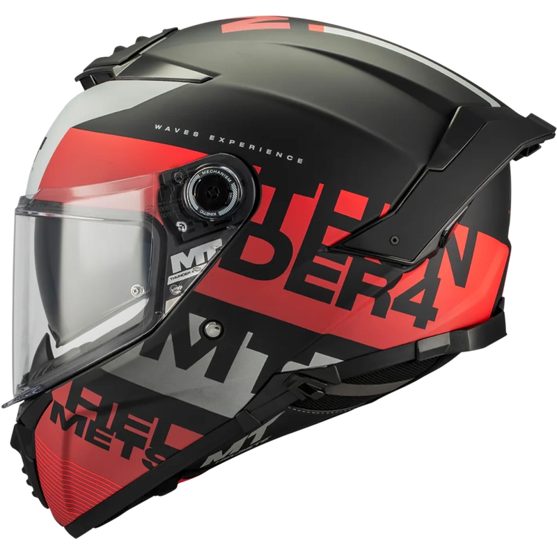 Cască integrală pentru motocicletă MT Thunder 4 SV Waves B5 negru mat-roșu