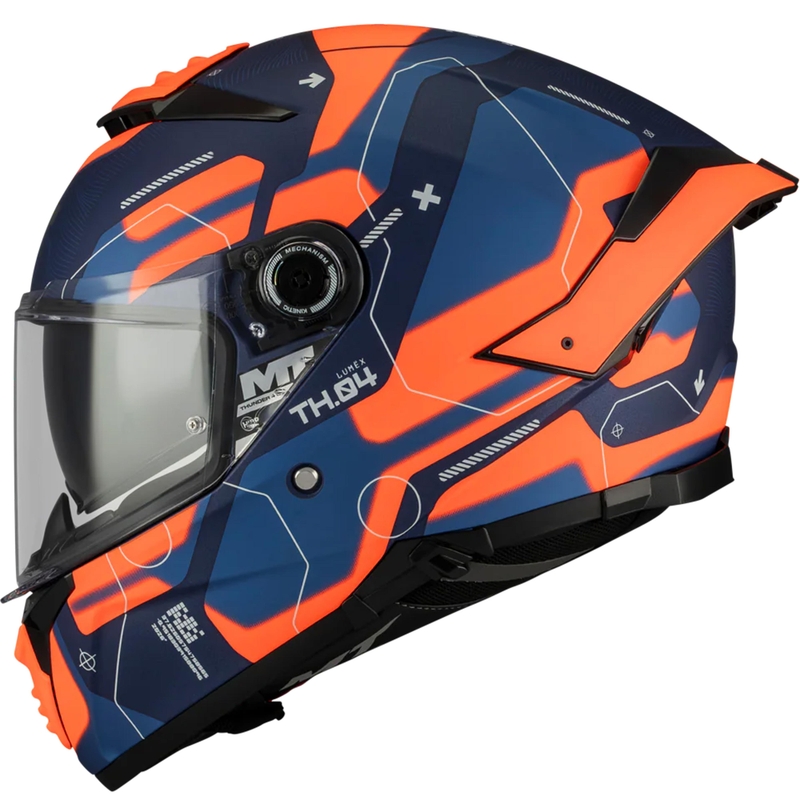 Cască integrală pentru motocicletă MT Thunder 4 SV Lumex C24 albastru-portocaliu