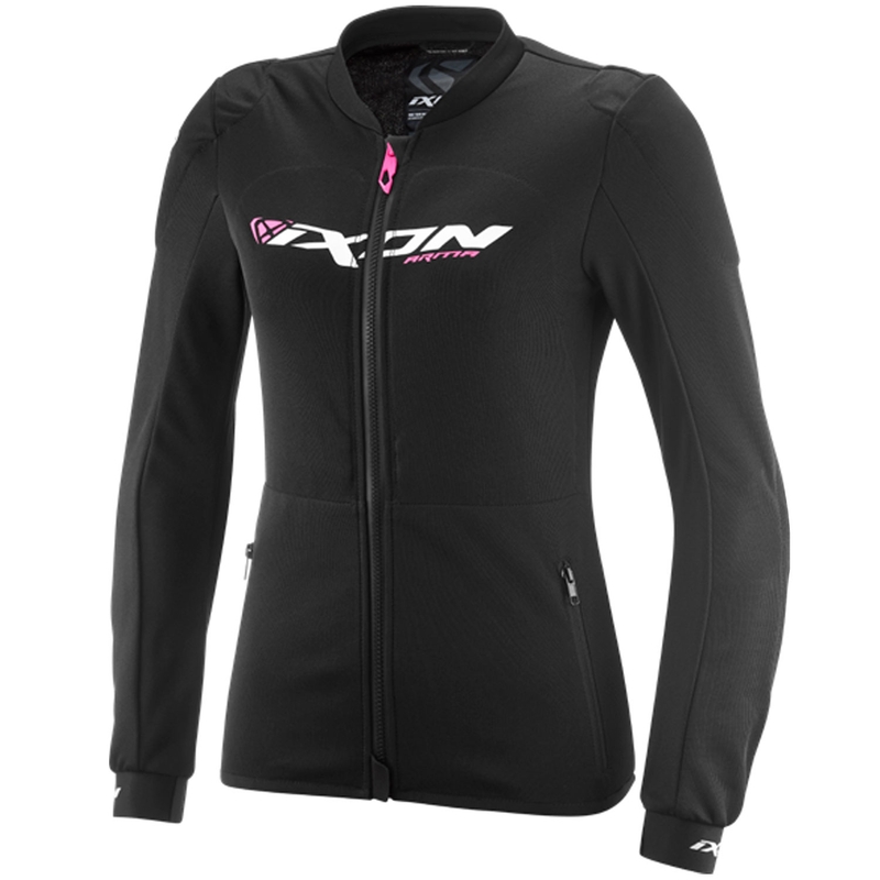 Hanorac motociclist pentru femei IXON Arma negru-alb-roz fluo
