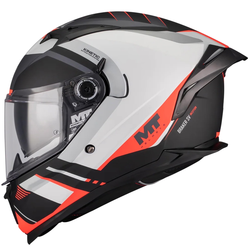 Cască integrală pentru motocicletă MT Braker SV Inception B5 negru mat-gri-roșu
