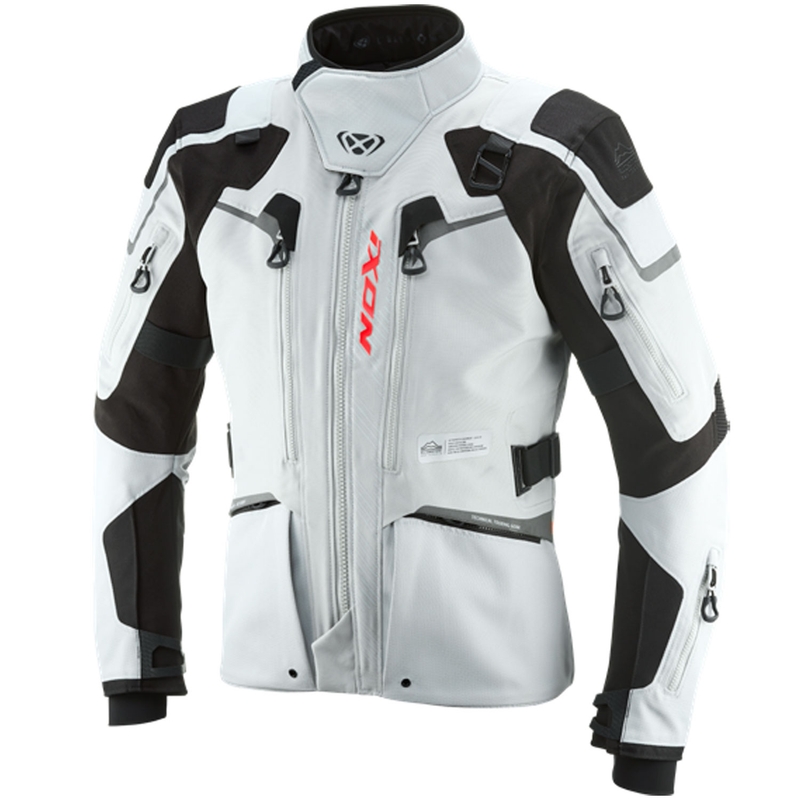 Geacă motocicletă IXON Odin gri deschis-negru