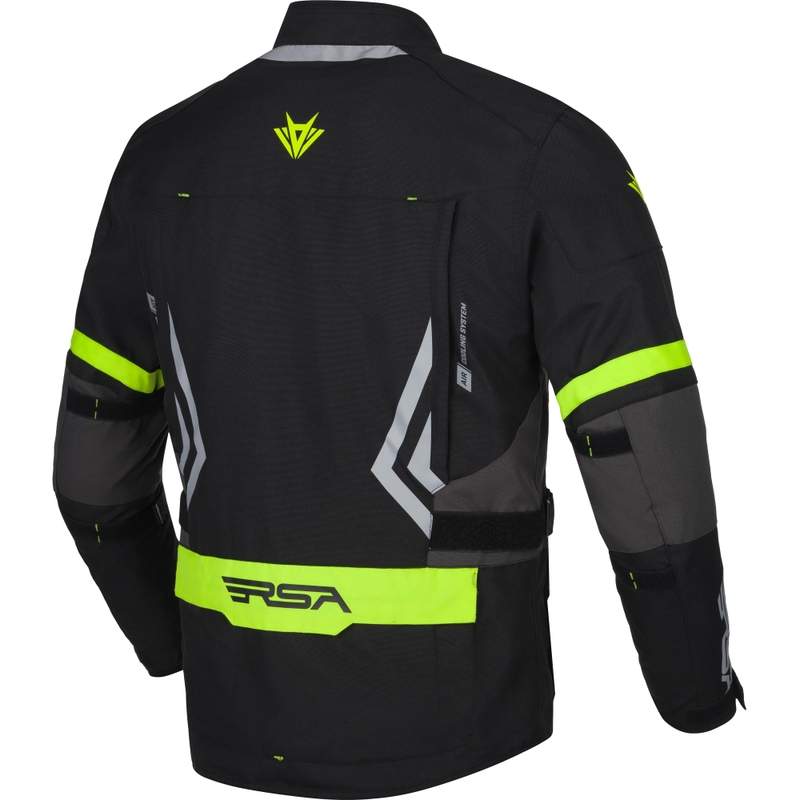 Geacă moto RSA Storm negru-gri-galben fluo
