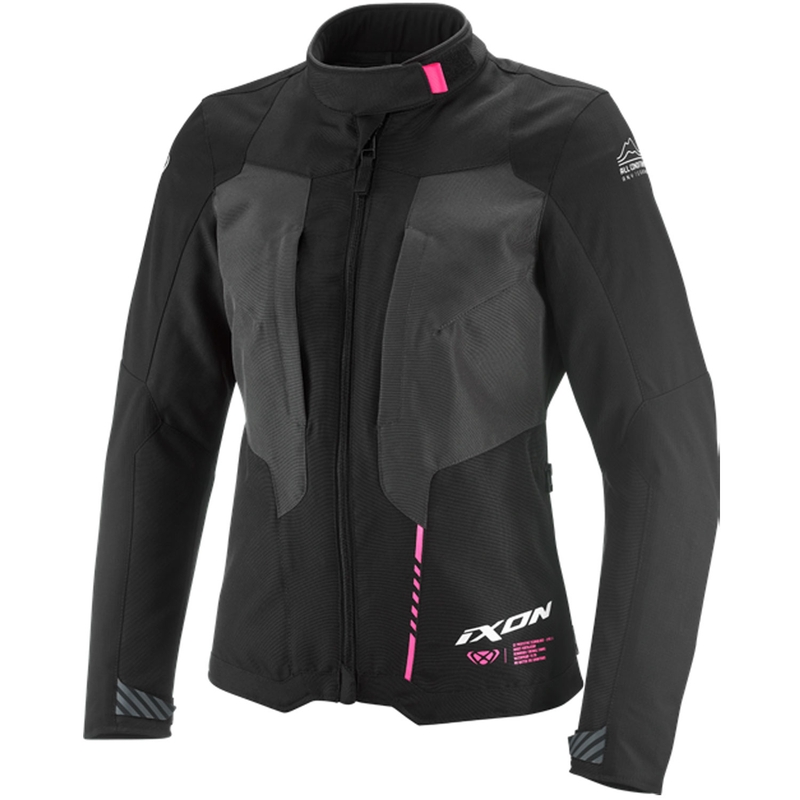 Geacă motociclistă pentru femei IXON Tyr negru-antracit-roz fluo