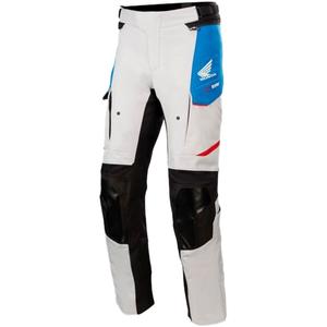 Alpinestars Andes Drystar Honda Pantaloni de motocicletă gri deschis-negru-albastru-roșu