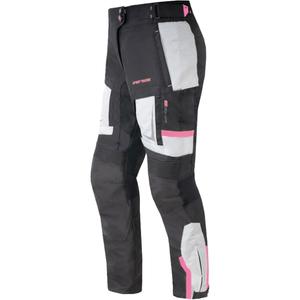 Pantaloni moto dama Street Racer Hilax negru-gri-roz
