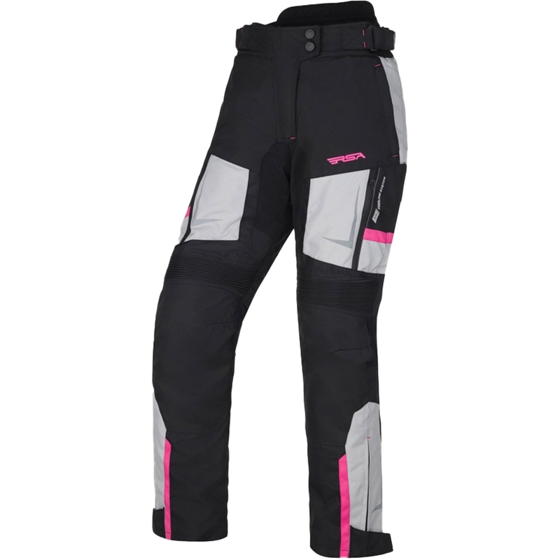 Pantaloni moto dama RSA EXO 2 negru-gri-roz