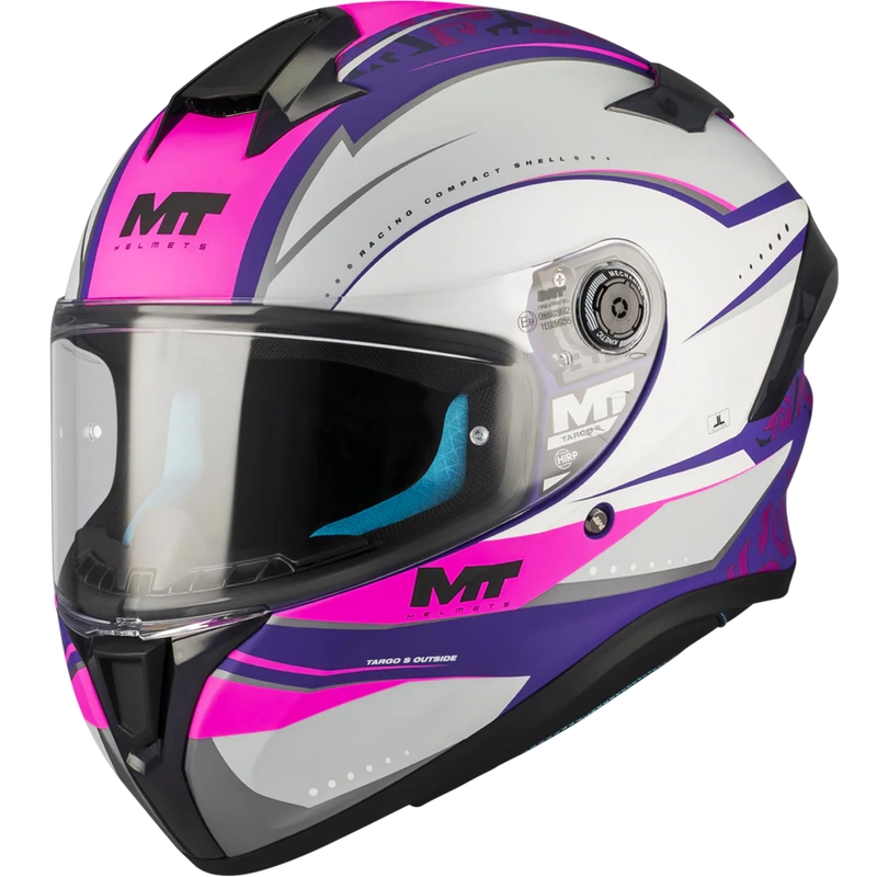 Cască integrală pentru motocicletă MT Targo S Outside C8 mată violet-gri-roz