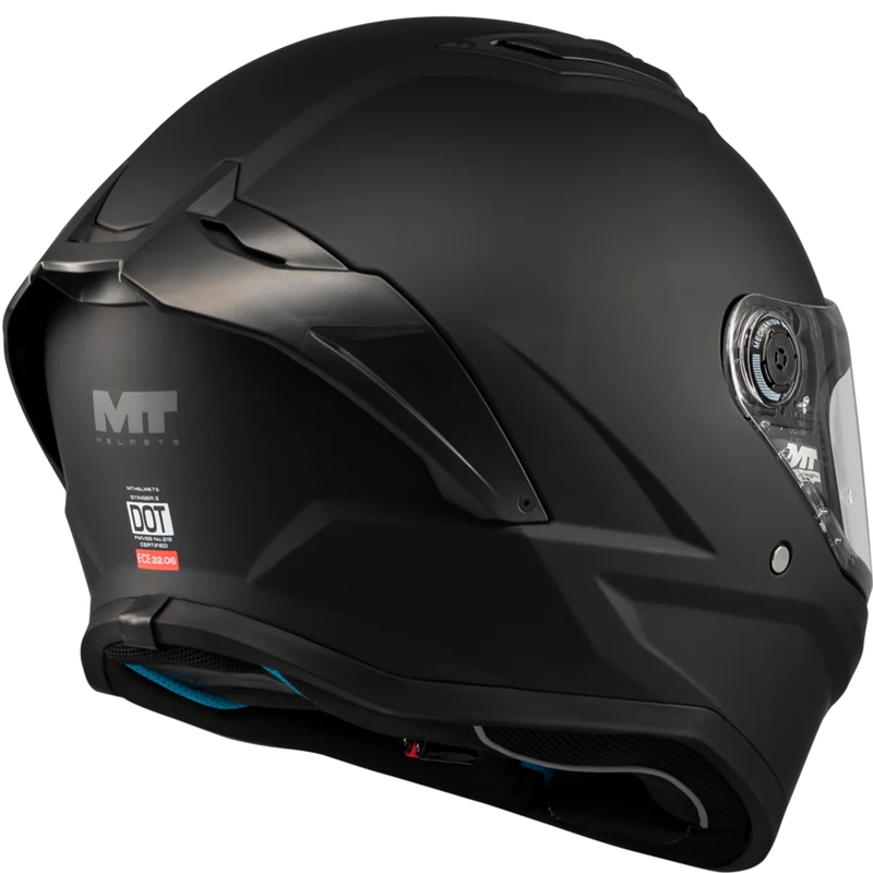 Cască integrală pentru motocicletă MT Stinger 2 Pure A1 negru mat