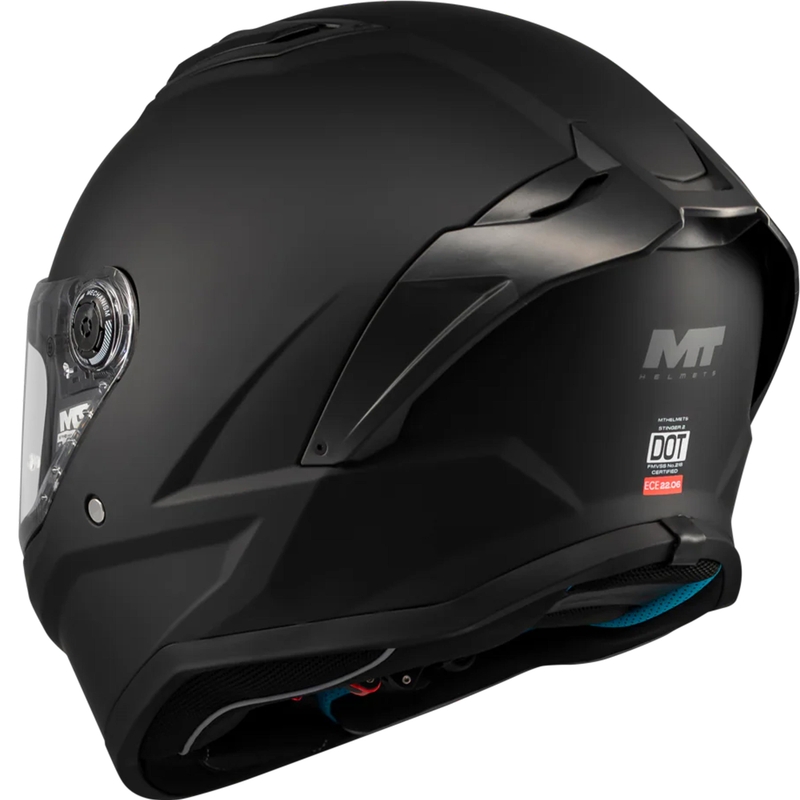 Cască integrală pentru motocicletă MT Stinger 2 Pure A1 negru mat