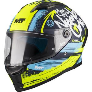 Cască integrală pentru motocicletă MT Stinger 2 Rocket C3 albastru-galben fluo