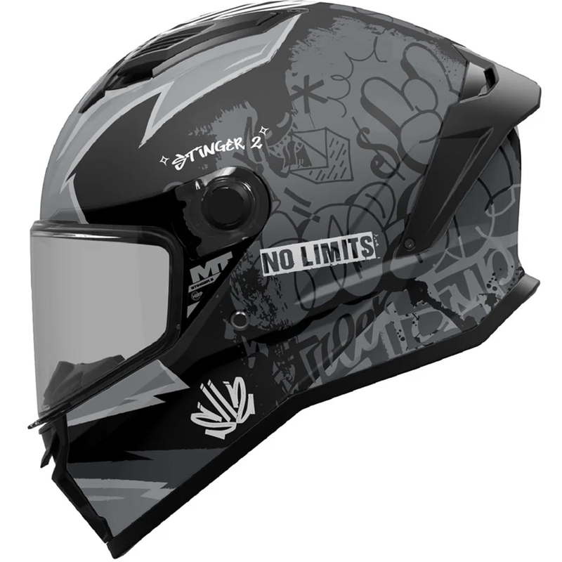 Cască integrală pentru motocicletă MT Stinger 2 Tagger B2 negru mat-gri