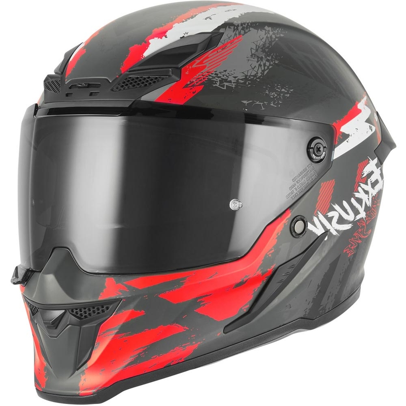 Cască integrală pentru motocicletă NOX Exklusiv Goliath Cut'D negru mat-roșu