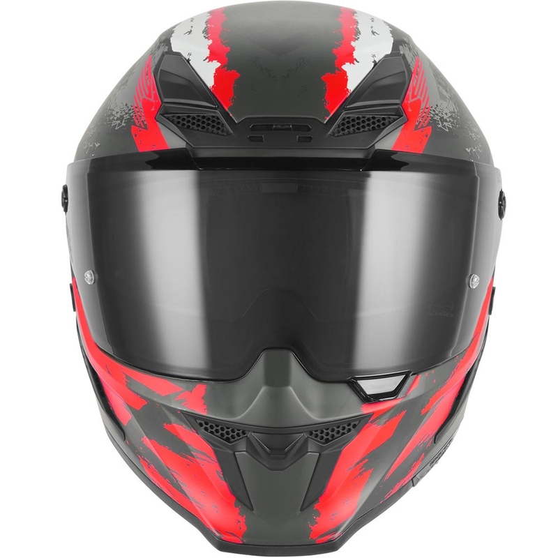 Cască integrală pentru motocicletă NOX Exklusiv Goliath Cut'D negru mat-roșu