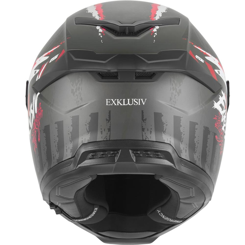 Cască integrală pentru motocicletă NOX Exklusiv Goliath Cut'D negru mat-roșu