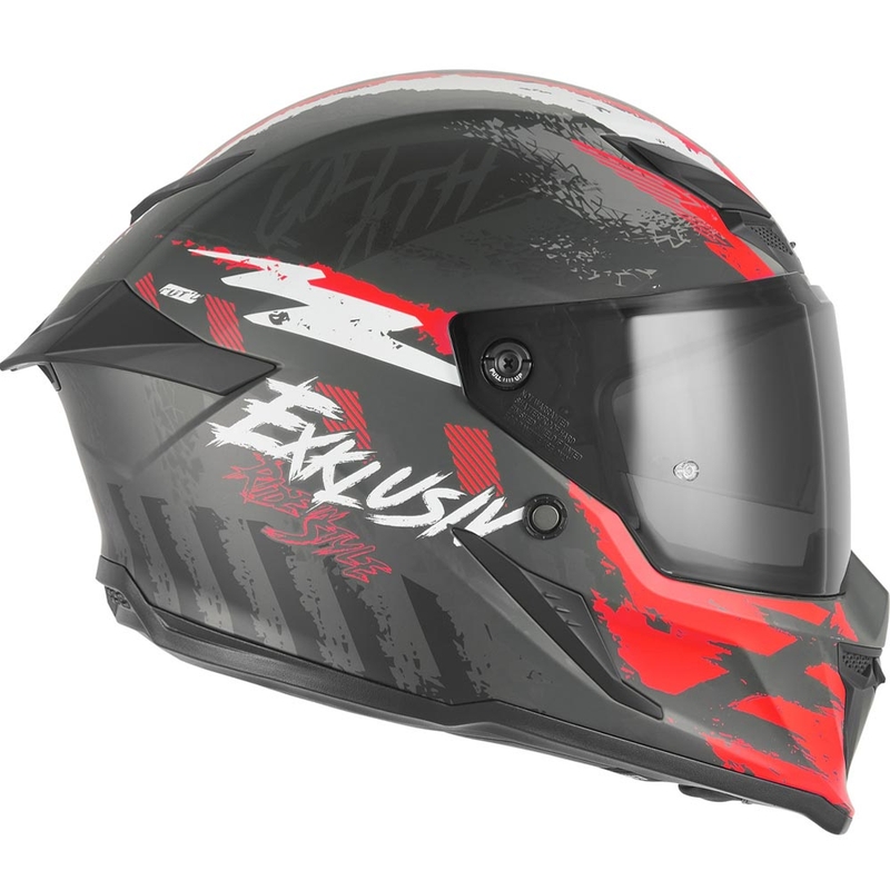 Cască integrală pentru motocicletă NOX Exklusiv Goliath Cut'D negru mat-roșu