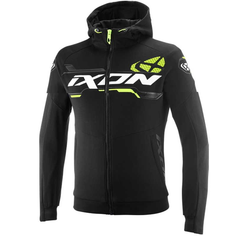 Hanorac motocicletă IXON Touchdown Ultra negru-alb-galben fluo