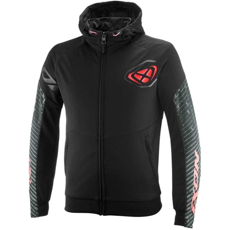 Hanorac motocicletă IXON Touchdown Air negru-roșu fluo
