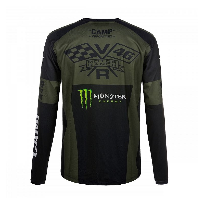 Tricou cu mânecă lungă VR46 Valentino Rossi MONSTER CAMP verde-negru