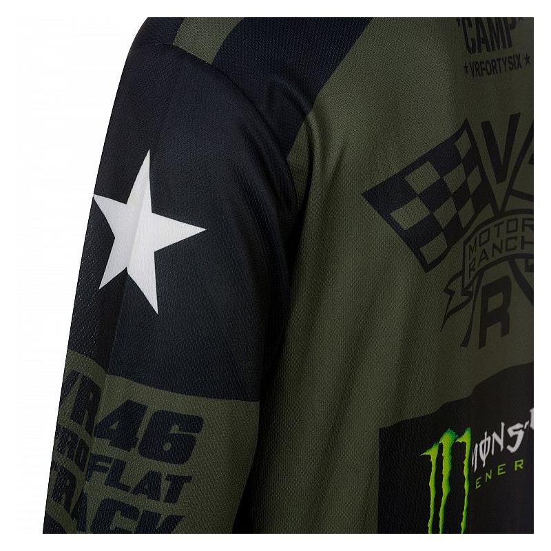 Tricou cu mânecă lungă VR46 Valentino Rossi MONSTER CAMP verde-negru