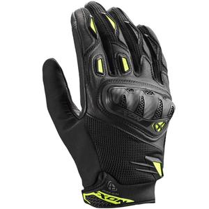 Mănuși motocicletă IXON Rise Air 2 negru-galben fluo