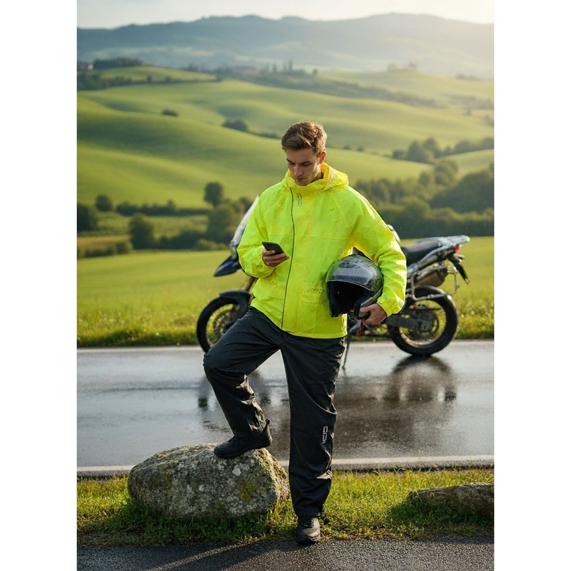 Pelerina de ploaie pentru motocicletă SiDi Tempora galben-negru fluo