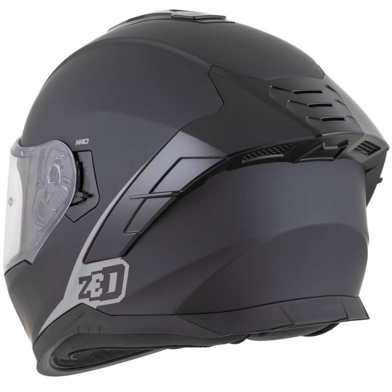 Cască integrală pentru motocicletă ZED K40 negru mat-gri închis