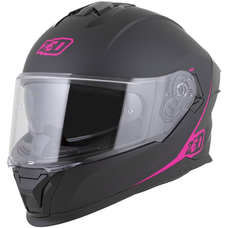 Cască integrală pentru motocicletă ZED K40 negru mat-roz