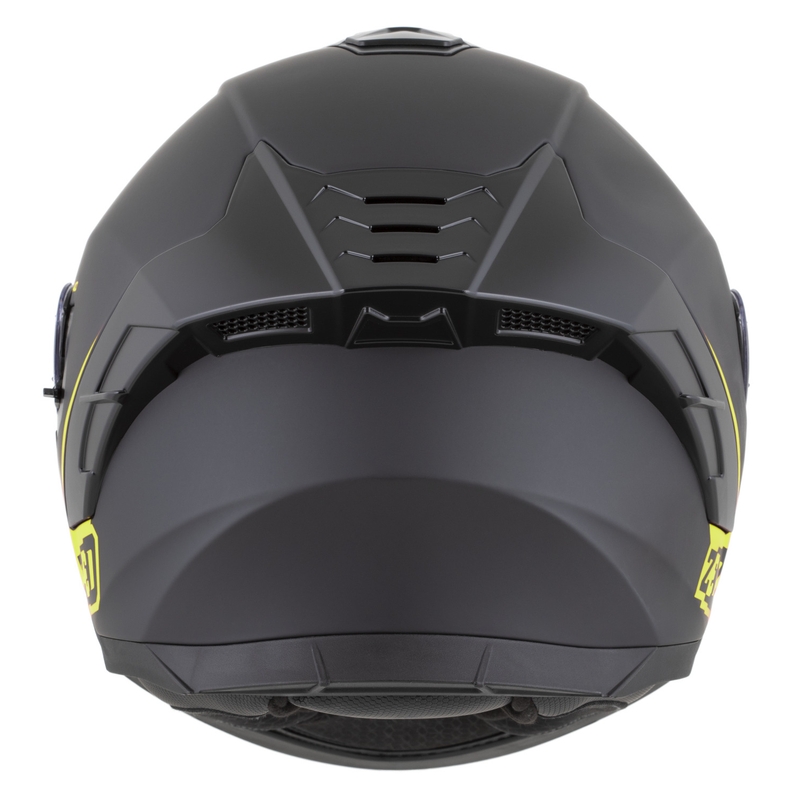Cască integrală pentru motocicletă ZED K40 negru mat-galben fluo
