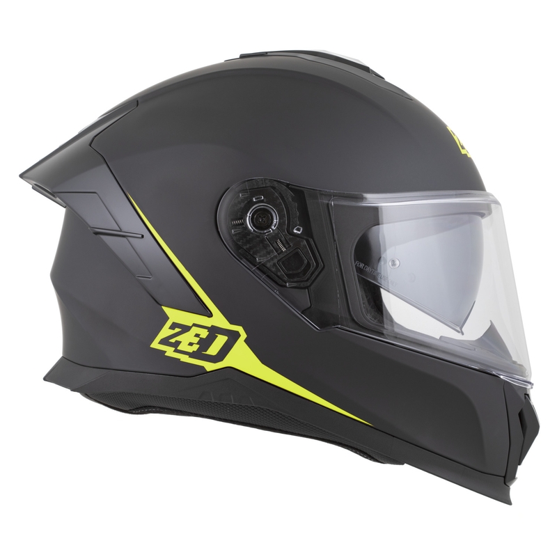 Cască integrală pentru motocicletă ZED K40 negru mat-galben fluo