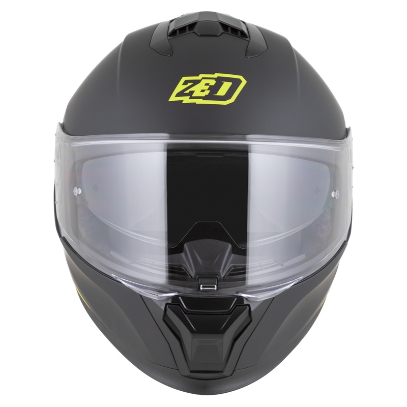 Cască integrală pentru motocicletă ZED K40 negru mat-galben fluo
