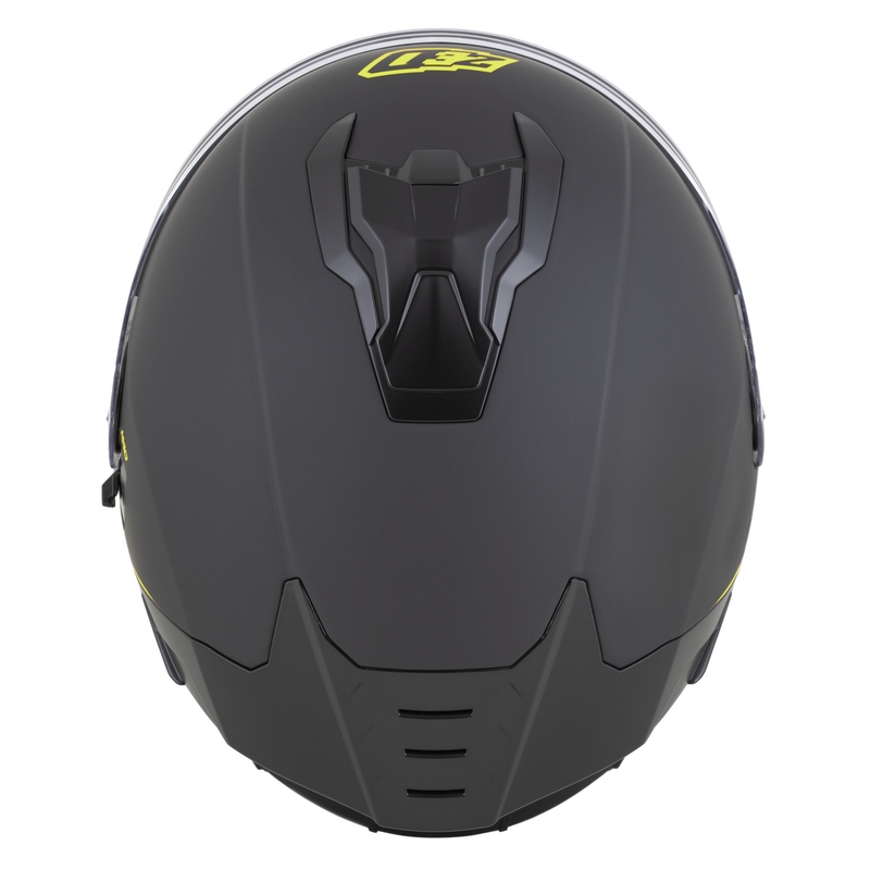 Cască integrală pentru motocicletă ZED K40 negru mat-galben fluo