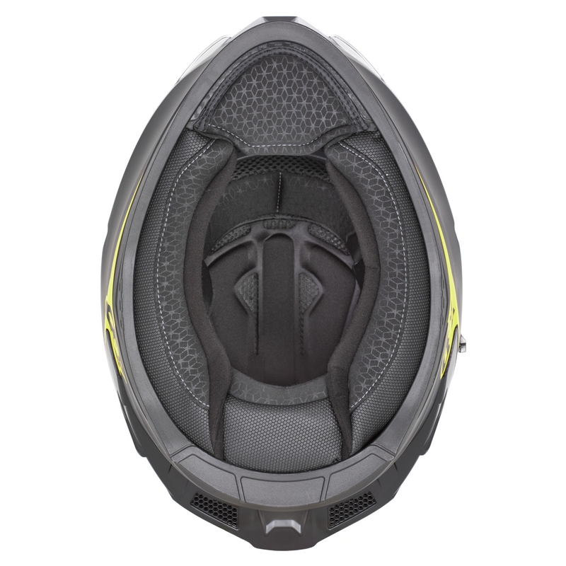 Cască integrală pentru motocicletă ZED K40 negru mat-galben fluo