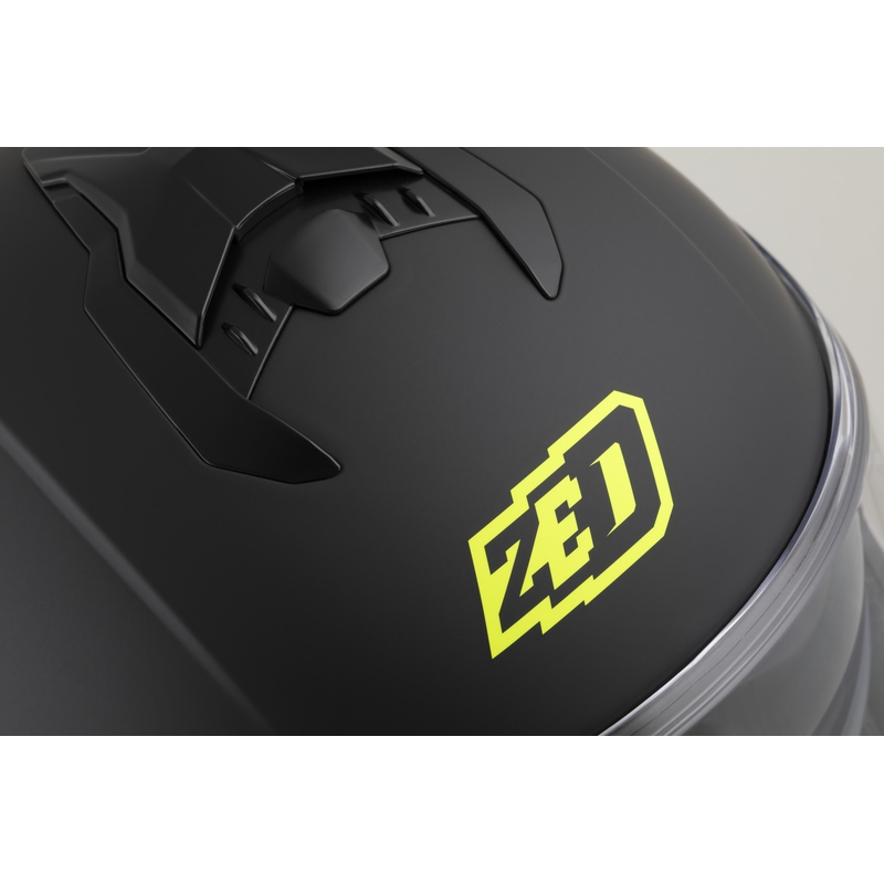 Cască integrală pentru motocicletă ZED K40 negru mat-galben fluo