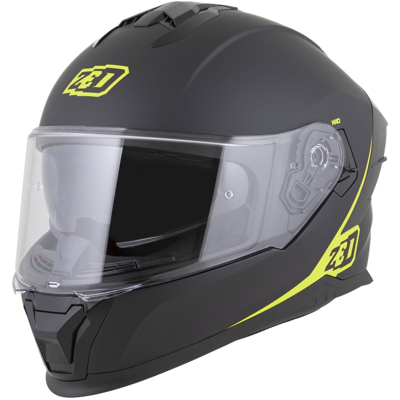 Cască integrală pentru motocicletă ZED K40 negru mat-galben fluo