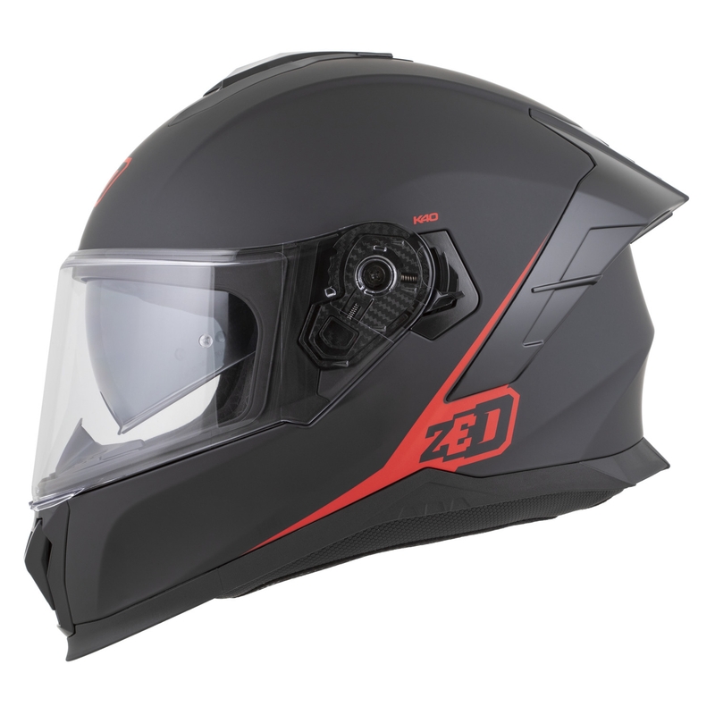 Cască integrală pentru motocicletă ZED K40 negru mat-roșu