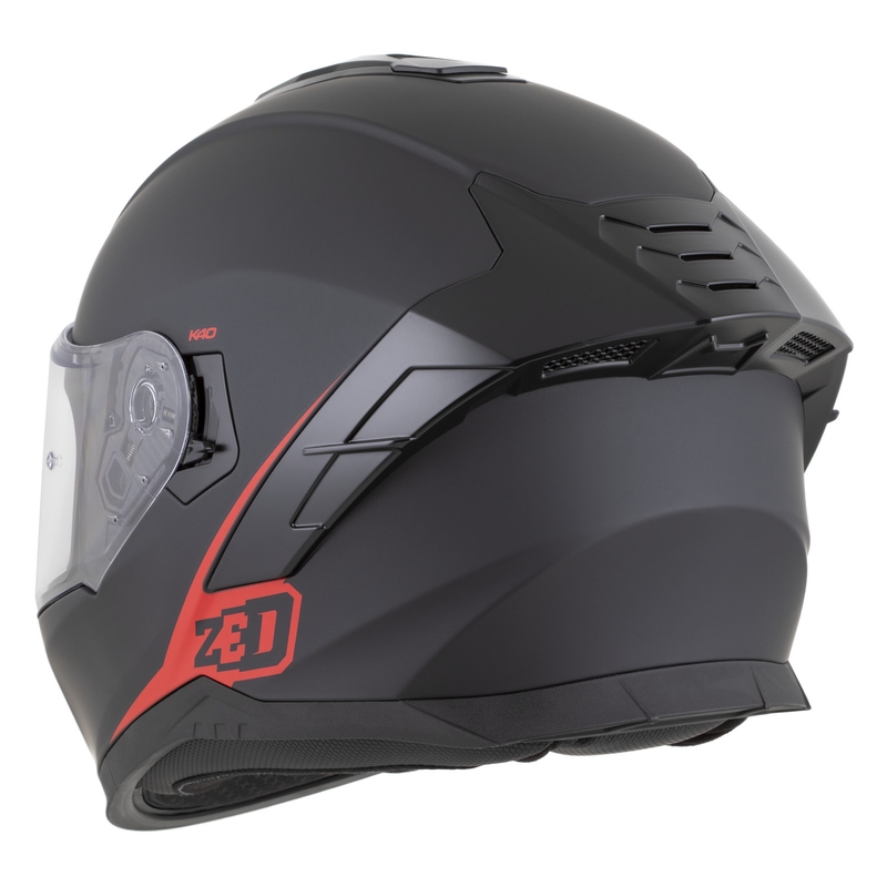 Cască integrală pentru motocicletă ZED K40 negru mat-roșu