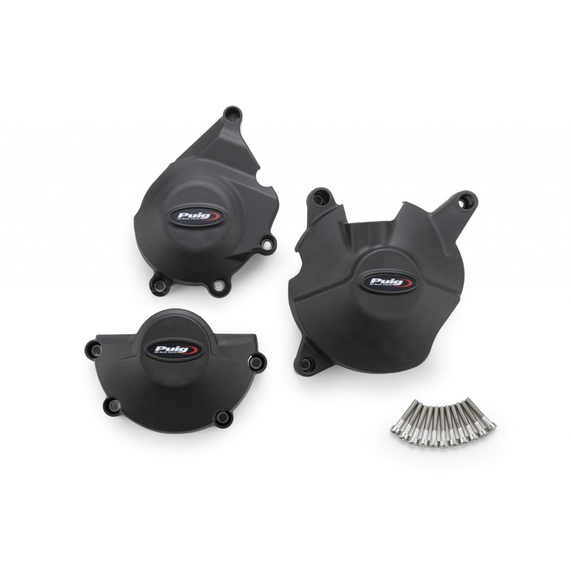 Engine covers PUIG Track for Championship Negru included 3 covers