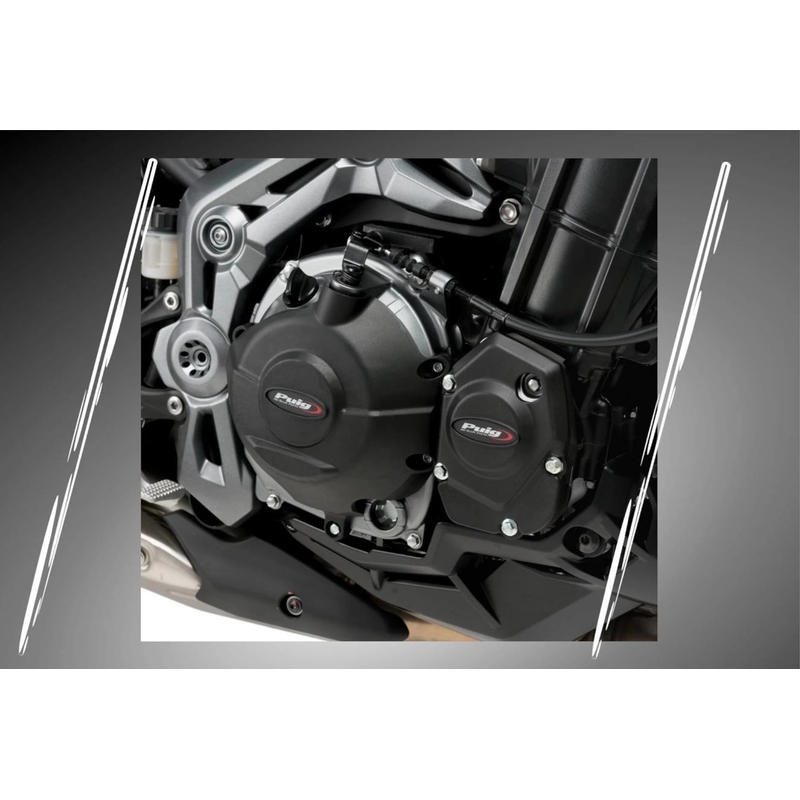 Engine protective covers PUIG Negru included 2 oil plugs