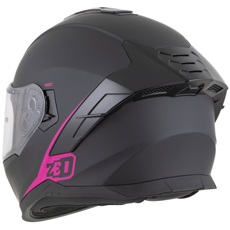 Cască integrală pentru motocicletă ZED K40 negru mat-roz